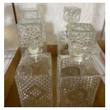 Glass Decanters with Stoppered Lids