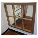 Multi-Pane Window-Style Wood Wall Mirror