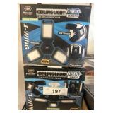 Power Ceiling Light 650+ Lumens, LED, 3-Wing