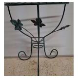 Metal Plant Stand With Leaf Motif