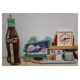 Coca-Cola Themed Thermometer and Clock Display