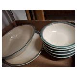 Pfaltzgraff Bowls With Green and Pink Bands