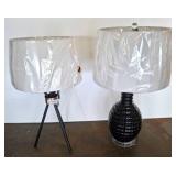 Two Table Lamps With Shades, Tallest 30 Inches