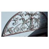 Half-Moon Metal Wall Art with Scroll Design 40x18