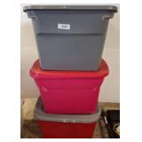 Stacked Plastic Storage Totes