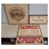 Three Decorative Wooden Plaques