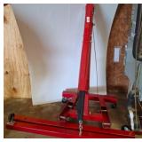 Red 2-Ton Folding Engine Hoist With Ram Jack