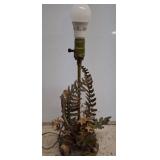 Metal Table Lamp with Botanical Motif Base