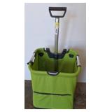 Green Collapsible Rolling Shopping Cart