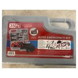 35-Piece Auto Emergency Kit in Plastic Case