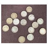 15 Pre-1965 U.S. Silver Dimes