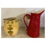 Ceramic Pitchers and Amber Glass Bottles
