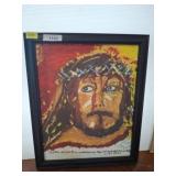 Framed Painting of Jesus Signed With Luke 23:34