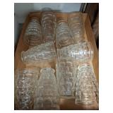 Clear Glass Tumblers with Textured Design