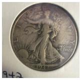 1942 Walking Liberty Half Dollar Coin