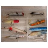 Plastic Tackle Box with Assorted Fishing Lures