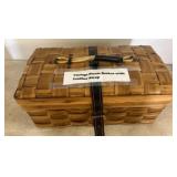 Wooden Picnic Basket With Leather Strap