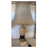 Marble Table Lamp with Fabric Shade
