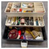 Plastic Tackle Box with Assorted Fishing Gear