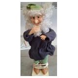 Handmade Figurine with Fabric Outfit and Stand