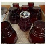 Ruby Glass Tableware with Shaker