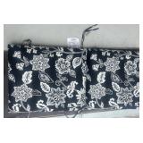 Floral Patio Cushion in Black and White Fabric