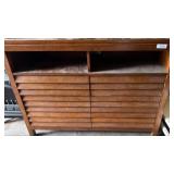 Wooden Cabinet with Slatted Drawer Fronts