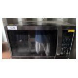 Black Microwave Oven with Front Control Panel