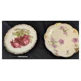 Two Porcelain Plates with Floral Designs