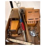 Cutlery Blocks, Wood Toy Car, Tools, and Ruler