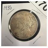 1935 US Peace Silver Dollar Coin