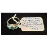 Sterling Silver Blue Topaz Filigree Ring, Size 7