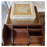 Wooden Organizer and Hinged Box with Star Design