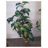 Potted Artificial Plant in Metal Vase