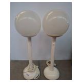 White Globe Floor Lamps, 30 Inches Tall