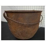 Rustic Cast Iron Cauldron with Handle
