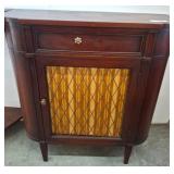 Mahogany Cabinet with Lattice Front and Drawer