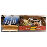 Box Lot of Decor and Silver-Plated Candelabrum