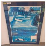 Framed Golf-Themed Print on Paper