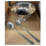 Silver Bowl and Serving Utensils Set