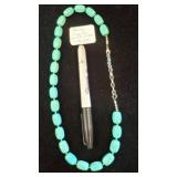 Chunky Turquoise Howlite Necklace With Chain