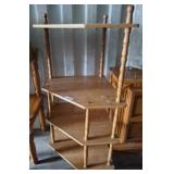 Wooden Corner Shelving Unit with Three Tiers