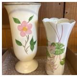 Ceramic Vases with Floral Decorations