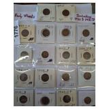 Wheat Cents in Card Holders