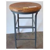 Wood Top Metal Frame Stool, 26-Inch Seat Height