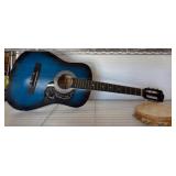 Blue Vicorija Acoustic Guitar and Tambourine