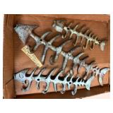 Cast Iron Fish Skeleton Wall Decor Pieces