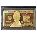 Gold-Tone Andrew Jackson Collectible Bar
