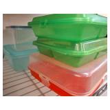 Stacked Plastic Food Storage Containers