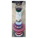 Painted ï¿½Lighthouse with Metal Topper